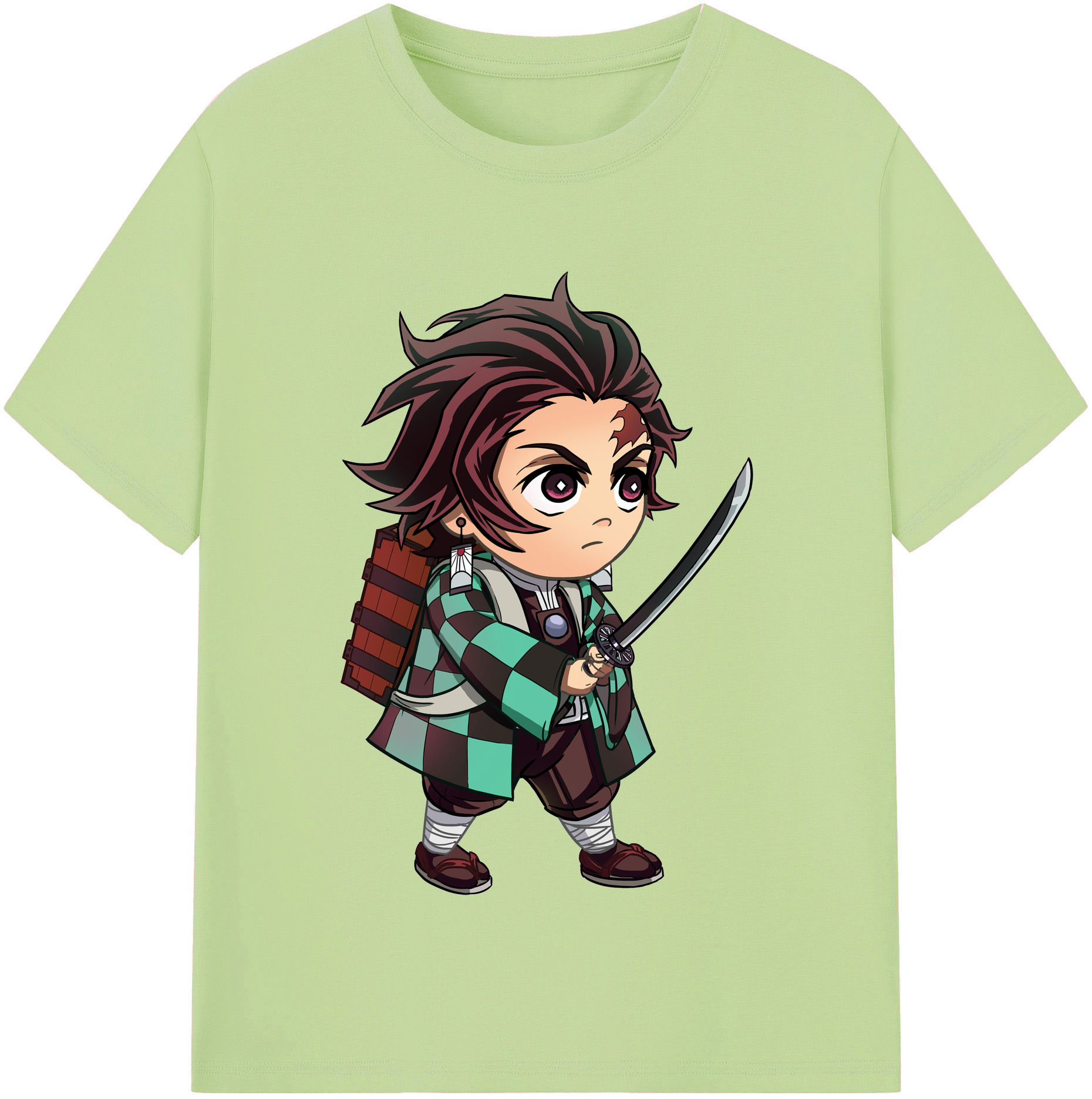 （画像用） 鬼滅の刃 竈門 炭治郎／かまど たんじろう Kamado Tanjirou 綿100％半袖Tシャツ（フロントプリント）